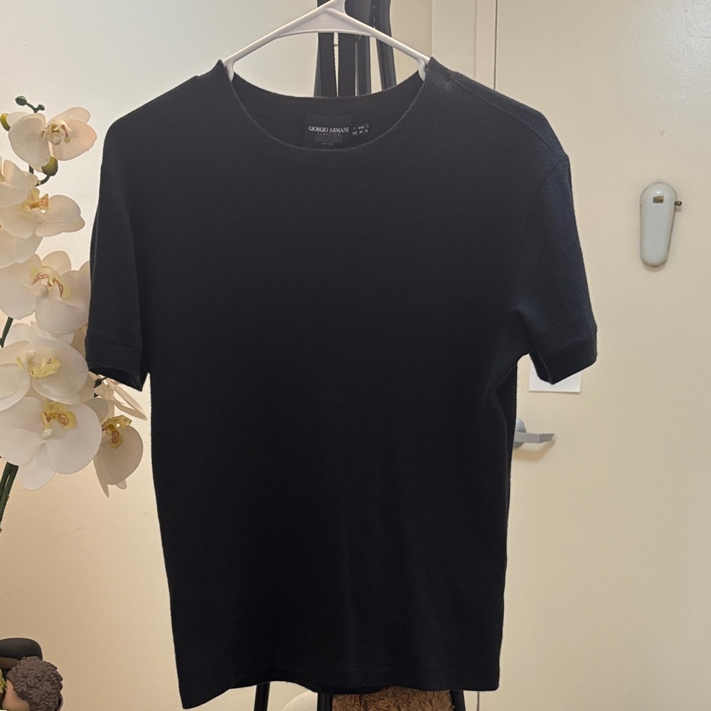 Giorgio Armani Dark Blue Cashmere Tee Size 36 - Picture 4 of 10